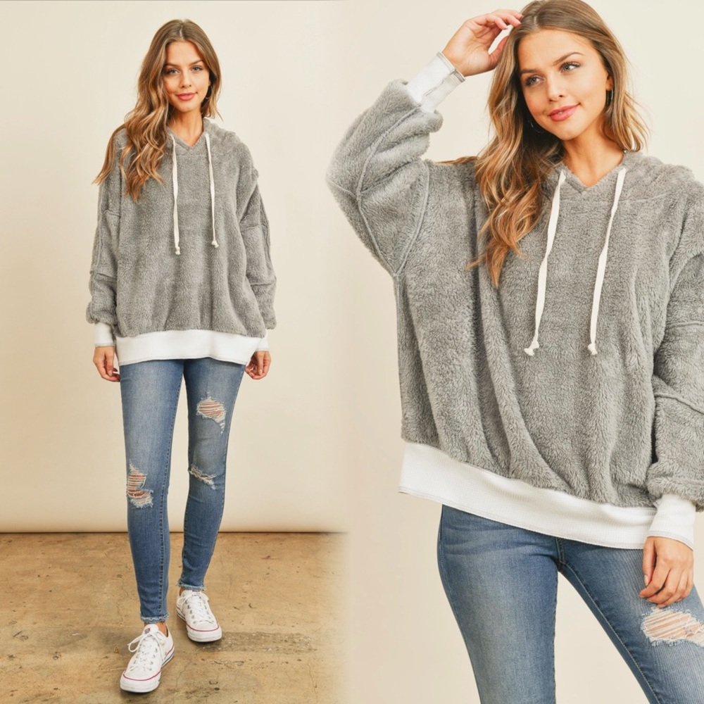 Teddy Sherpa oversized sweatshirt - Picture 1 of 10